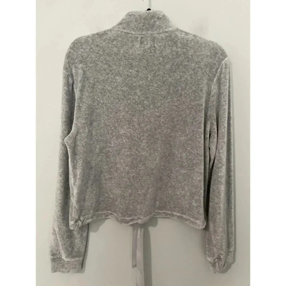 Bella Dahl Sweater Women's Size Small Gray Long Sleeve Pullover Half Zip Velour - Picture 4 of 10